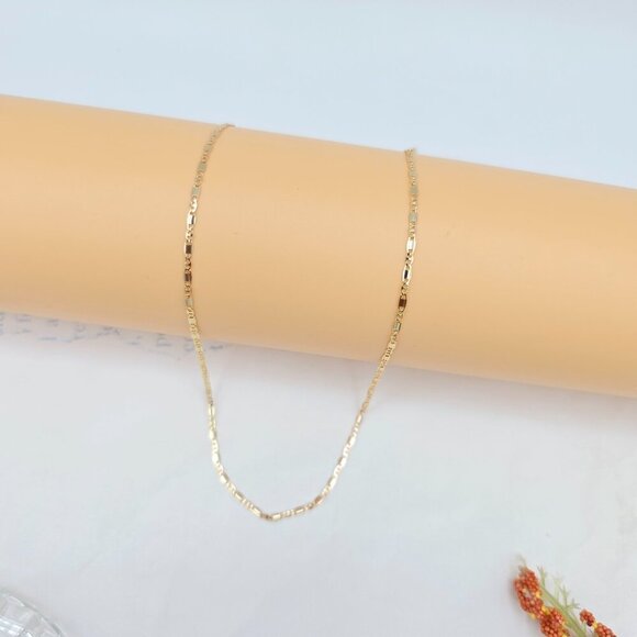 Rose Gold Dainty Box Link Chain Necklace – 45cm / 17.7 Inch Shine, XPNL0023 - Picture 5 of 12